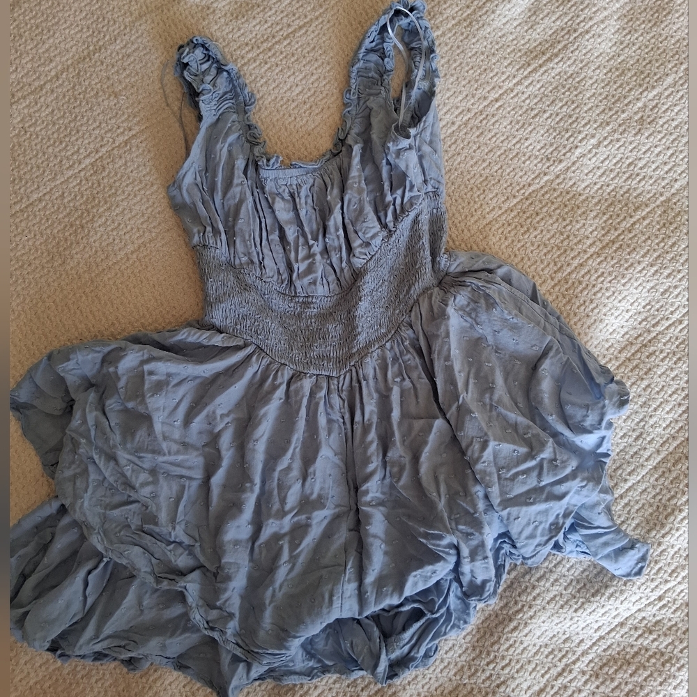 Urban Outfitters Blue Ruffled Jumpsuit